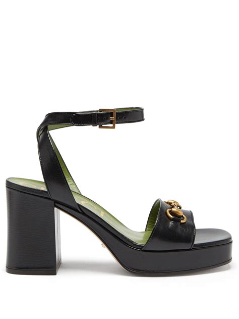 gucci black horsebit sandals|gucci horsebit platform sandal.